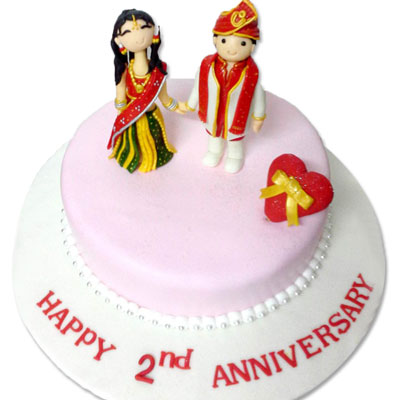 "Bride N Bridegroom Fondant Cake - 3kgs - Click here to View more details about this Product